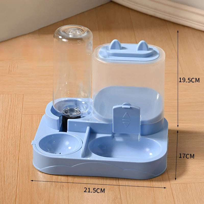 2-in-1 Pet Feeding Station – Automatic Food Storage Dispenser & Water Bowl