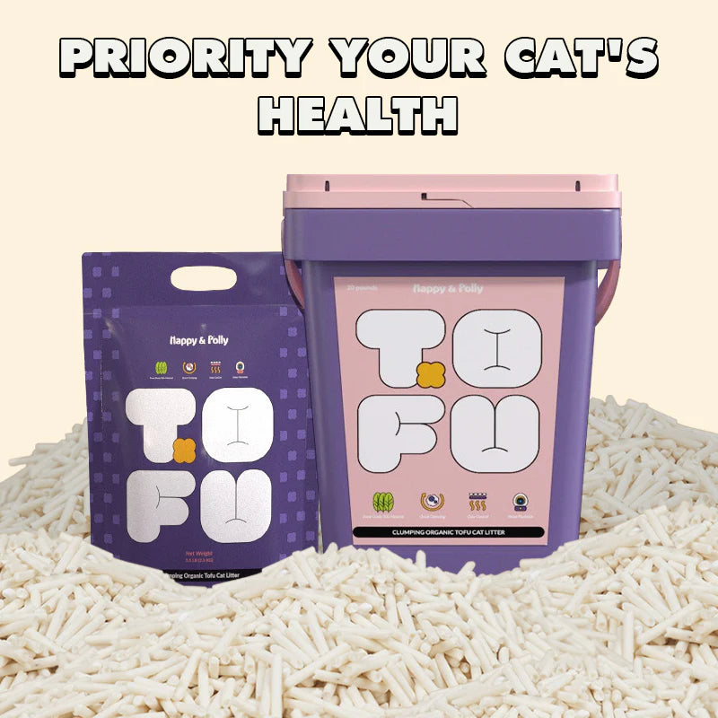 Happy&Polly Tofu Cat Litter-Clumping 100% Organic Tofu Cat Litter