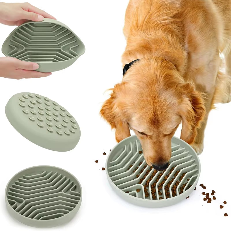 Silicone Pet Lick Mat – Slow Feeding Placemat for Dogs & Cats, Anxiety-Relief Licking Plate for Bath or Mealtime