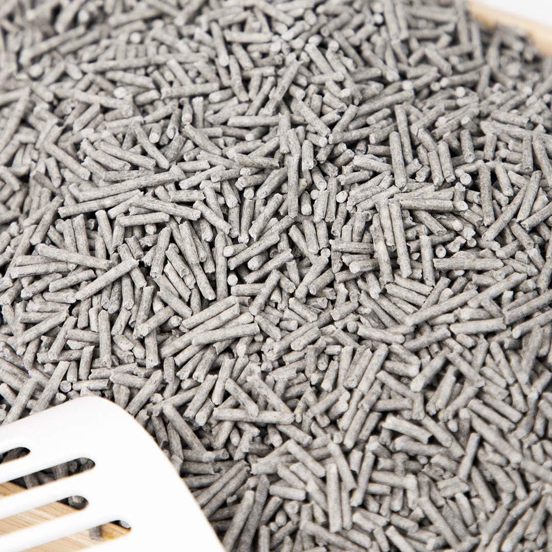 I AM TOFU - Tofu Cat Litter, Natural, Flushable, Dust Free Extra Clumping Pellet Litter (10 Lb Bag, Charcoal)