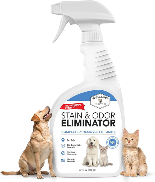 Pro-Strength Pet Stain & Odor Eliminator – Enzymatic Urine Cleaner for Dogs & Cats (32 oz.)