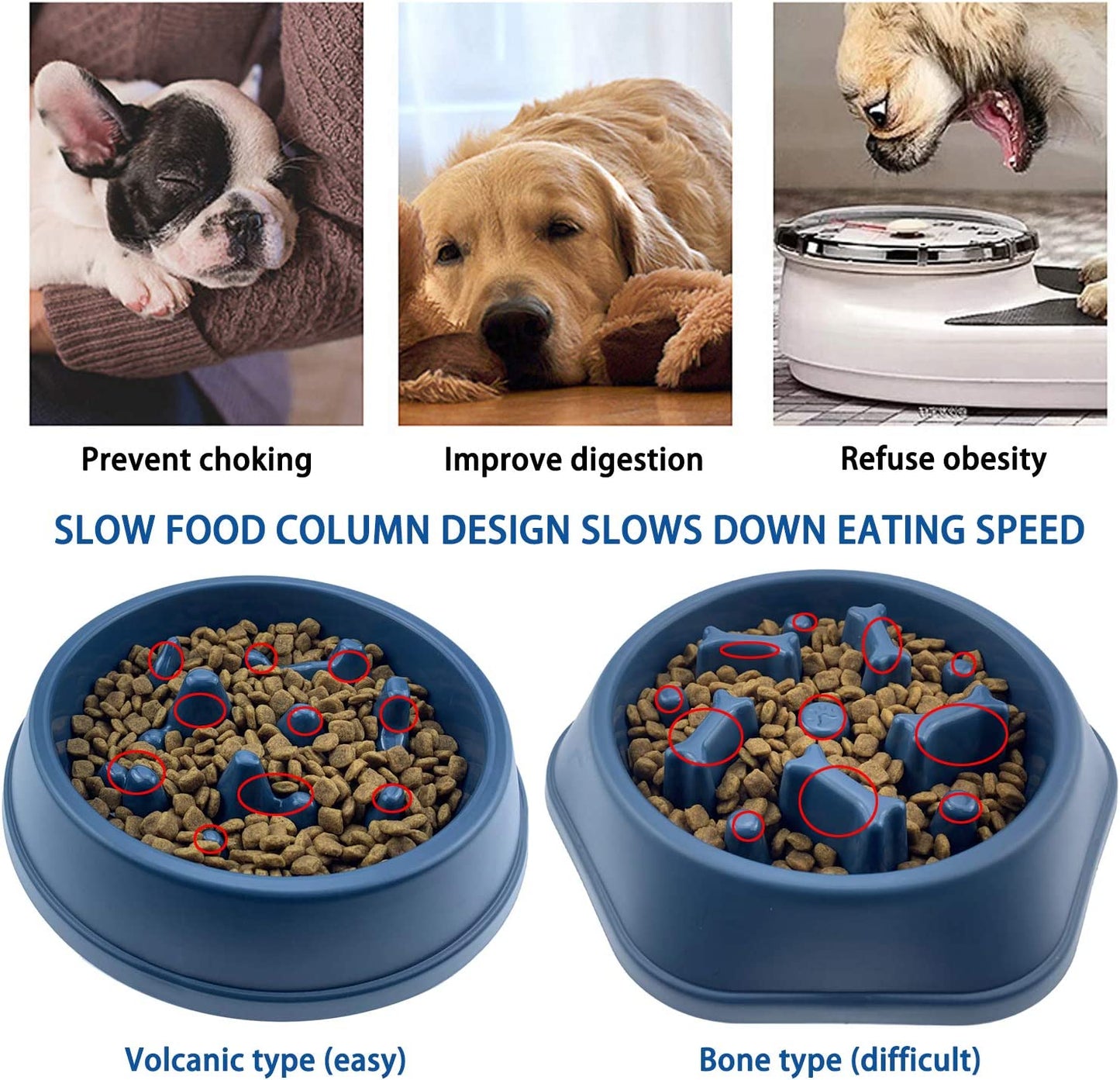 Slow Feeder Dog Bowl – Anti-Gulping, Non-Slip Design for Healthy Eating