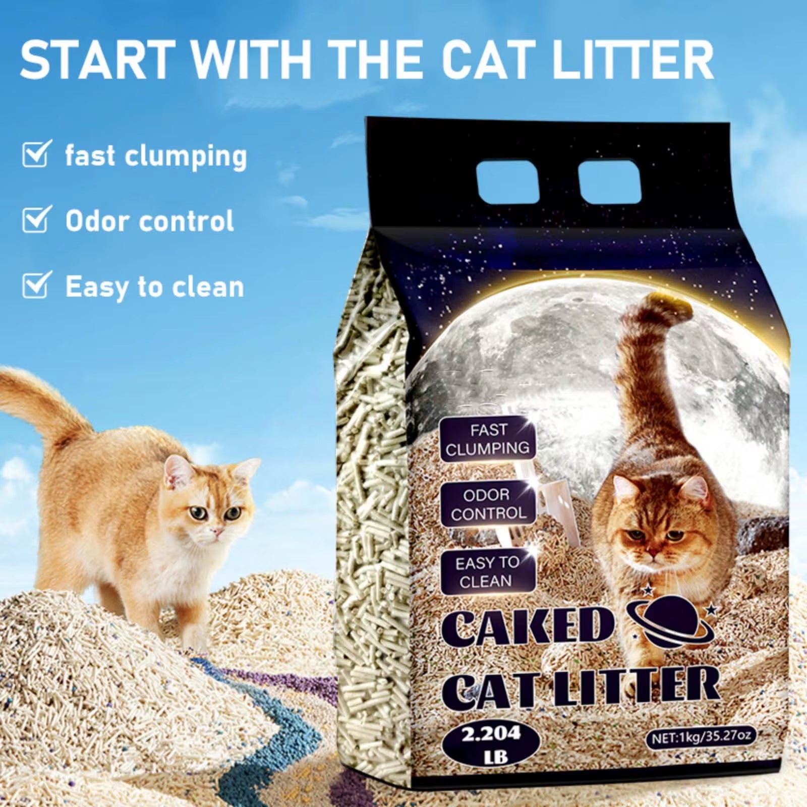 Clumping Tofu Cat Litter – Low-Dust, Bio-Enzymatic Deodorizing Bentonite Formula for a Fresh & Clean Home