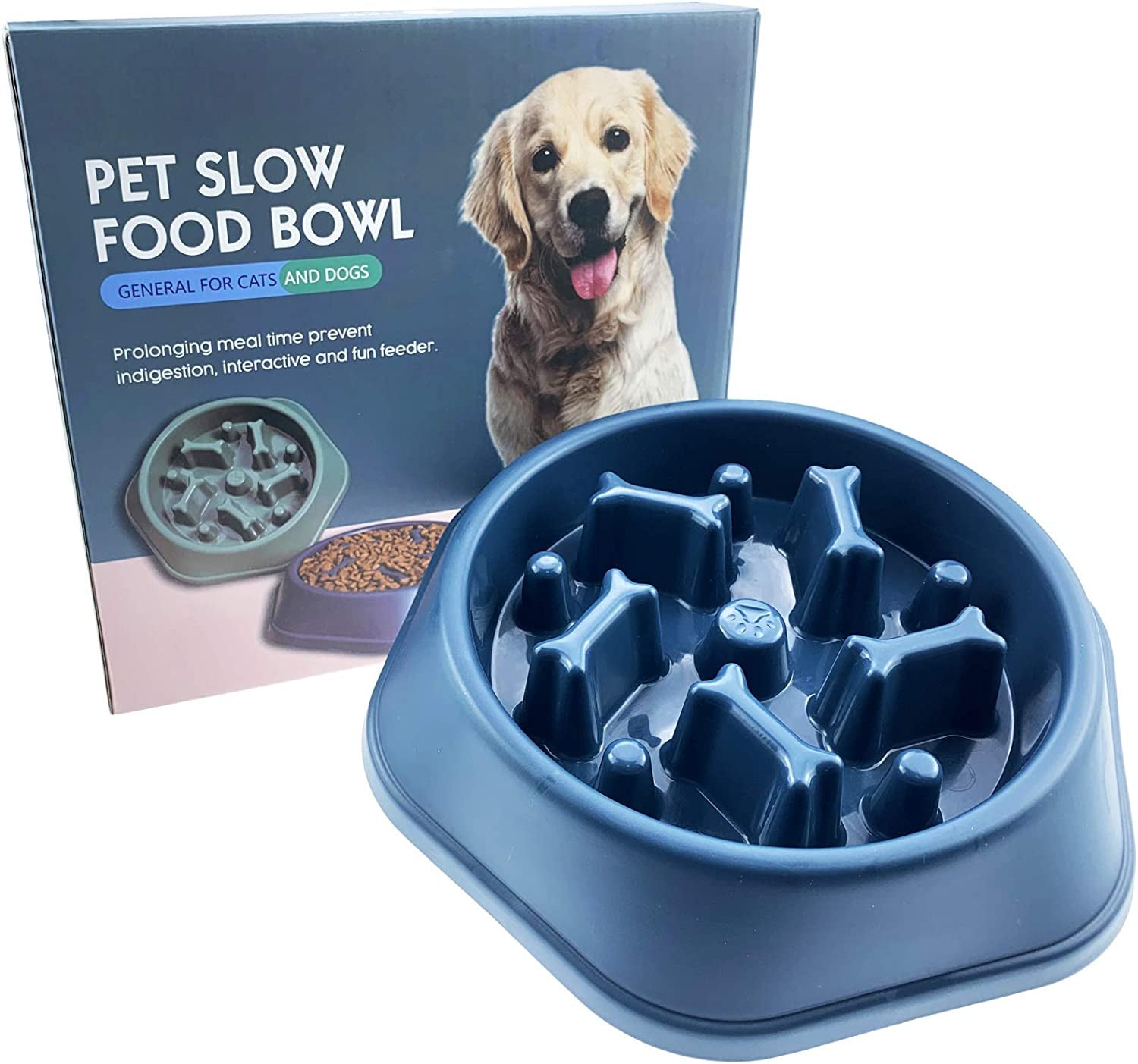 Slow Feeder Dog Bowl – Anti-Gulping, Non-Slip Design for Healthy Eating