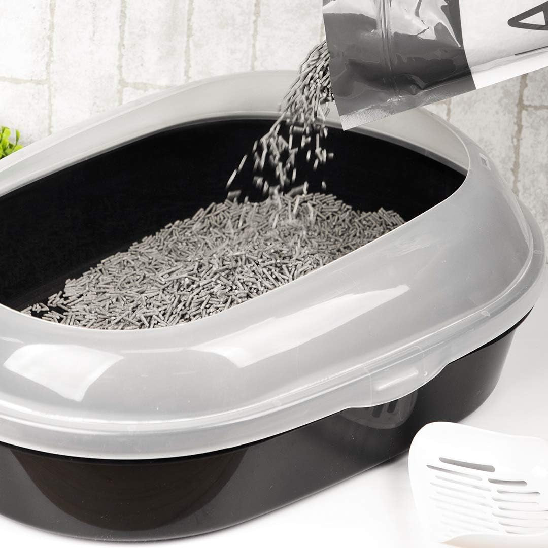 I AM TOFU - Tofu Cat Litter, Natural, Flushable, Dust Free Extra Clumping Pellet Litter (10 Lb Bag, Charcoal)