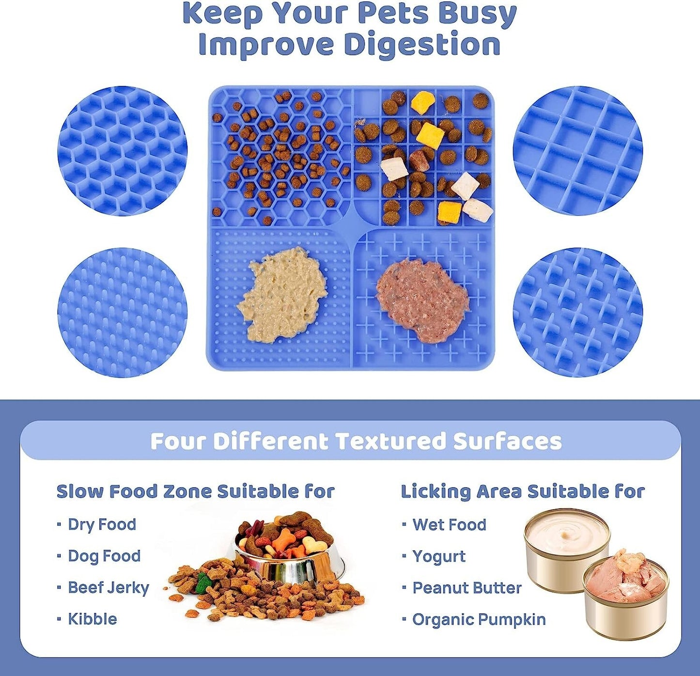 2-in-1 Dog Slow Feeder Bowl & Licking Mat – Premium Dog Food Bowl with 2 Lick Pads for Fun, Slow Eating