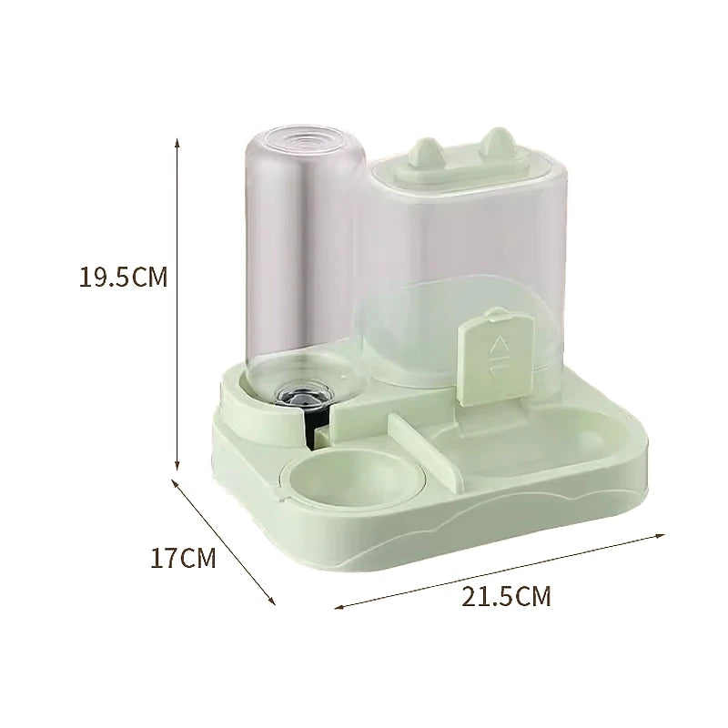 2-in-1 Pet Feeding Station – Automatic Food Storage Dispenser & Water Bowl