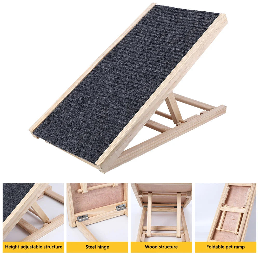 Adjustable Folding Pet Ramp – Portable Small Dog & Cat Ramp for Couch, Bed, or Car