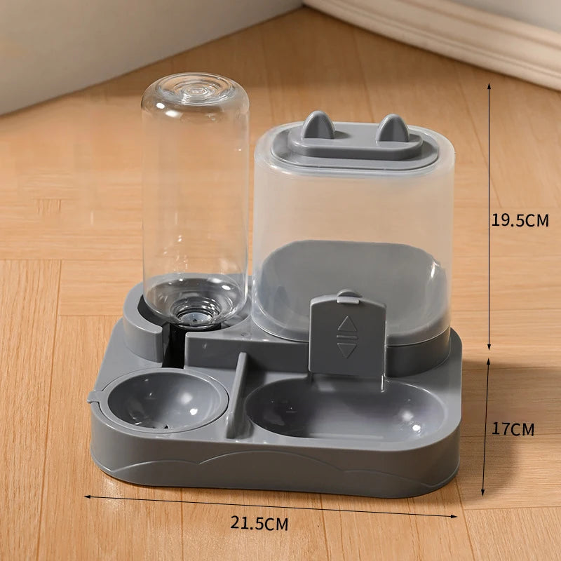 2-in-1 Pet Feeding Station – Automatic Food Storage Dispenser & Water Bowl