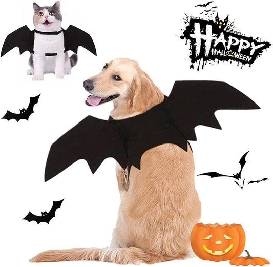 Halloween Pet Bat Wings – Funny Cosplay Costume for Small, Medium & Large Dogs & Cats (Size L)