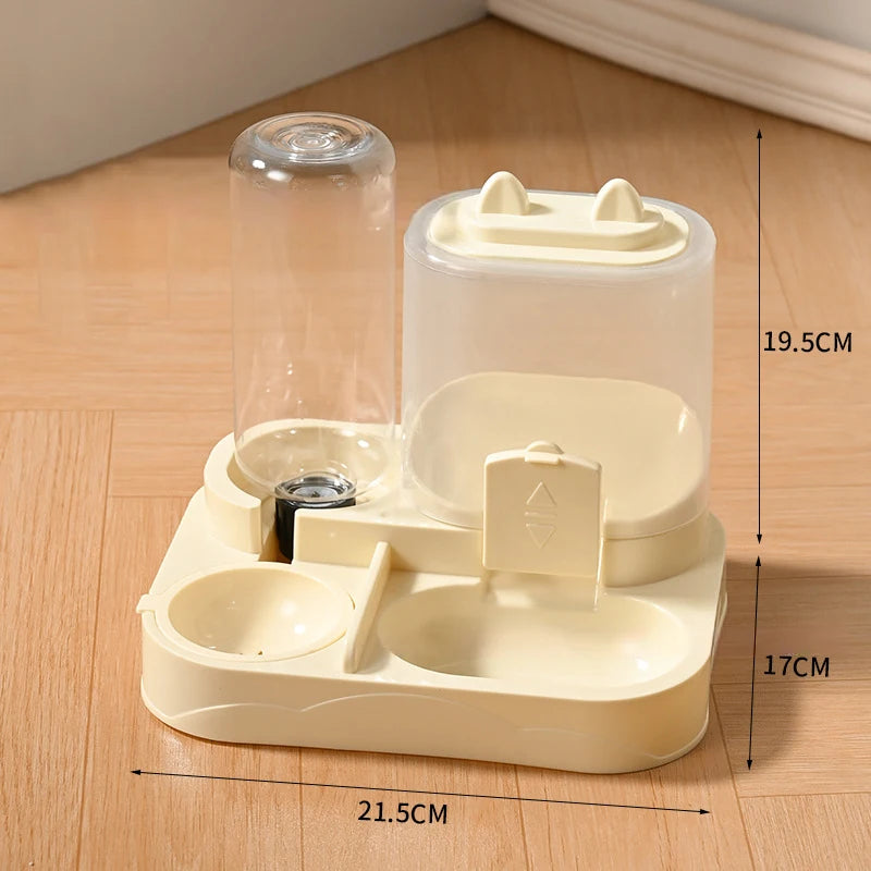 2-in-1 Pet Feeding Station – Automatic Food Storage Dispenser & Water Bowl