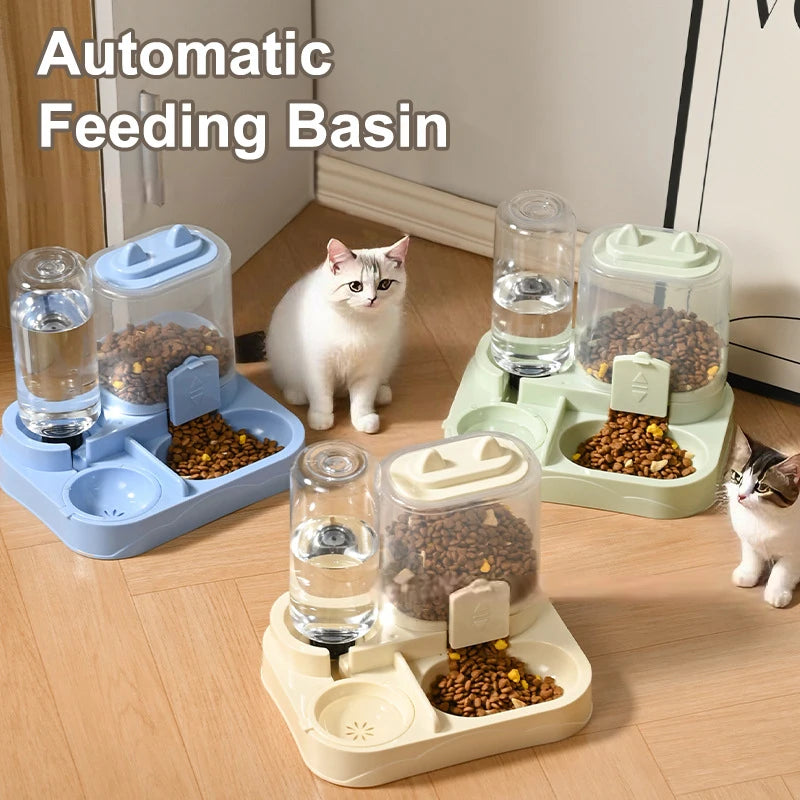 2-in-1 Pet Feeding Station – Automatic Food Storage Dispenser & Water Bowl