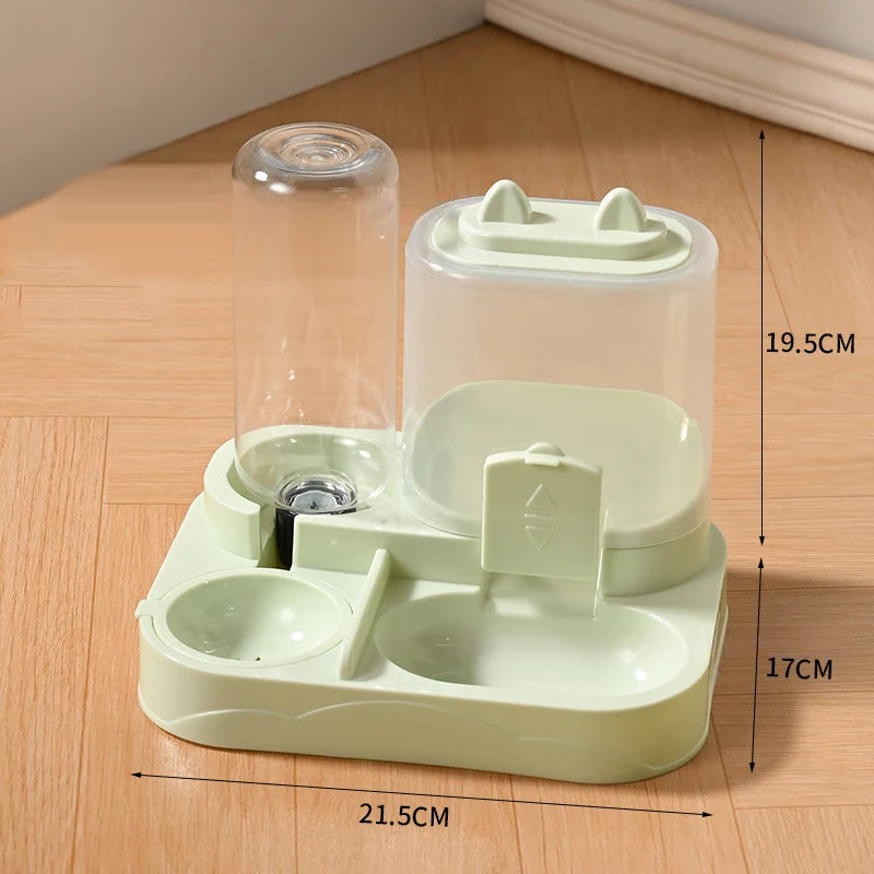2-in-1 Pet Feeding Station – Automatic Food Storage Dispenser & Water Bowl