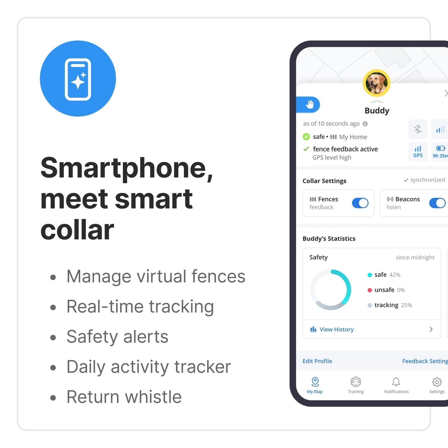 3 - Wireless GPS Dog Fence & Training Collar with Real-Time Tracking